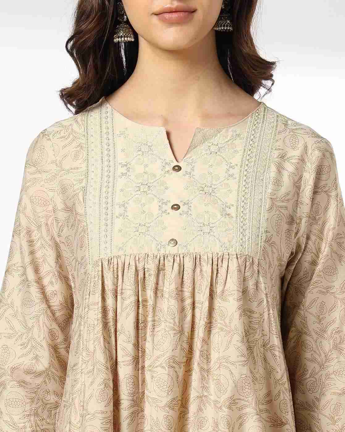 SIYAHI | Women Floral Print Flared Kurta with Insert Pocket|4