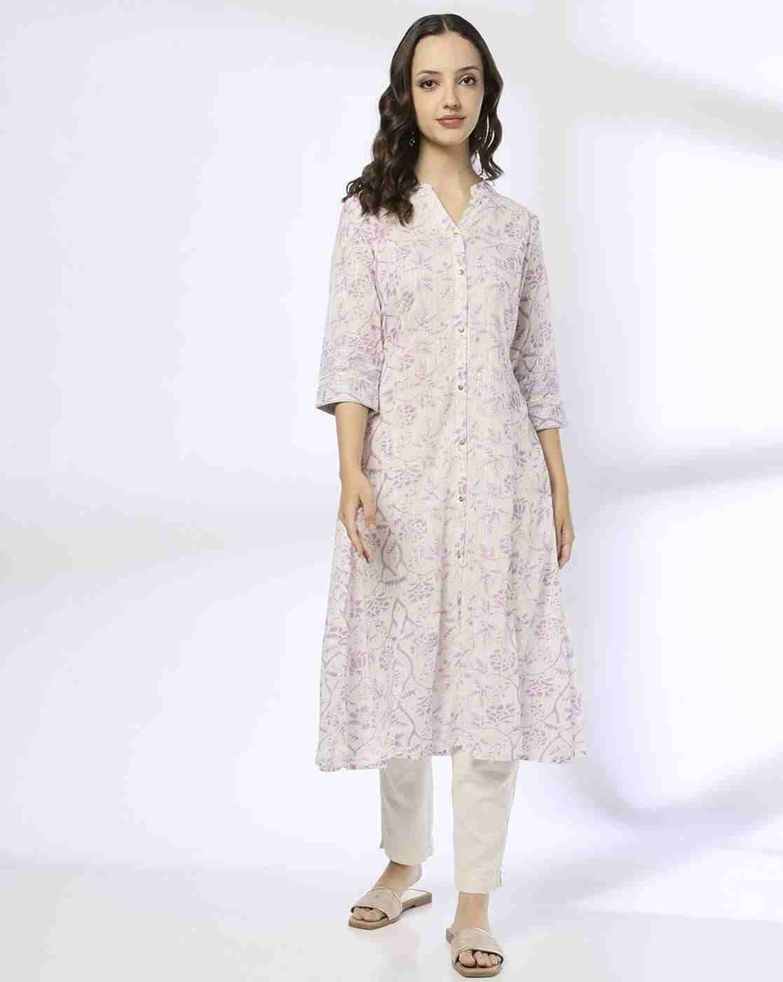 SIYAHI | Women Floral Print A-Line Kurta|0