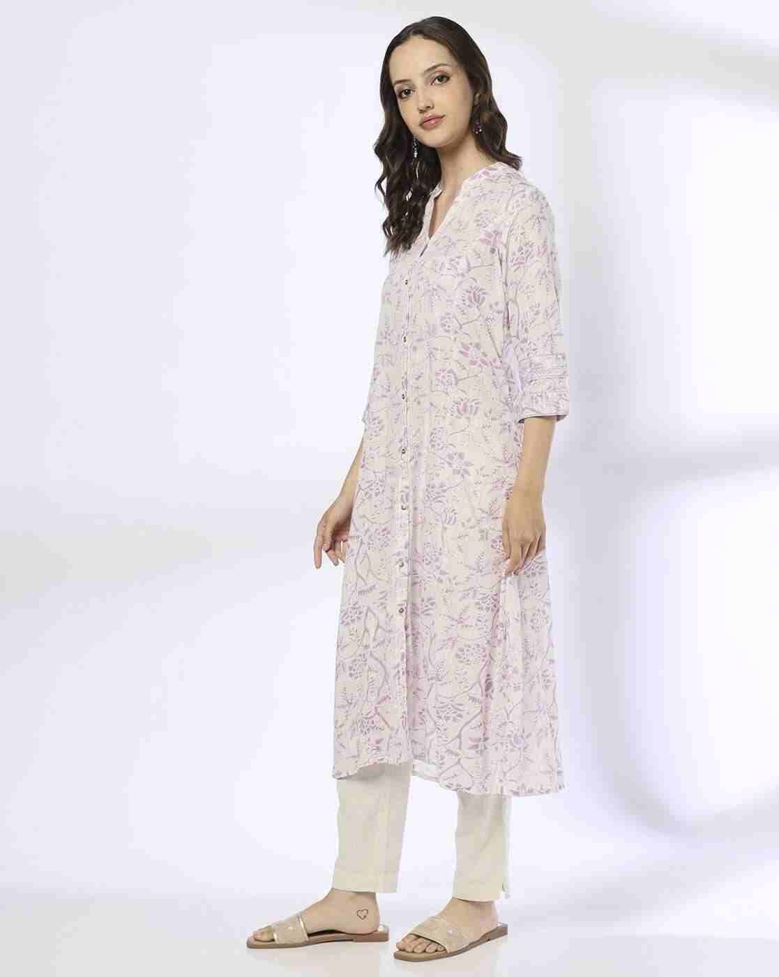 SIYAHI | Women Floral Print A-Line Kurta|1
