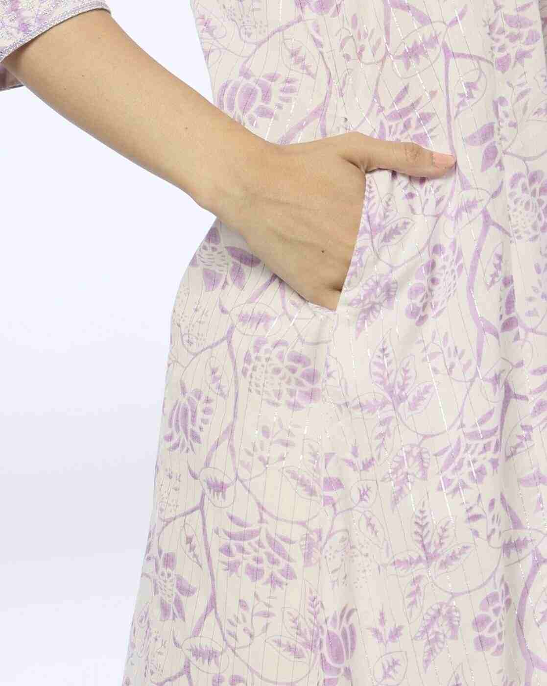 SIYAHI | Women Floral Print A-Line Kurta|4