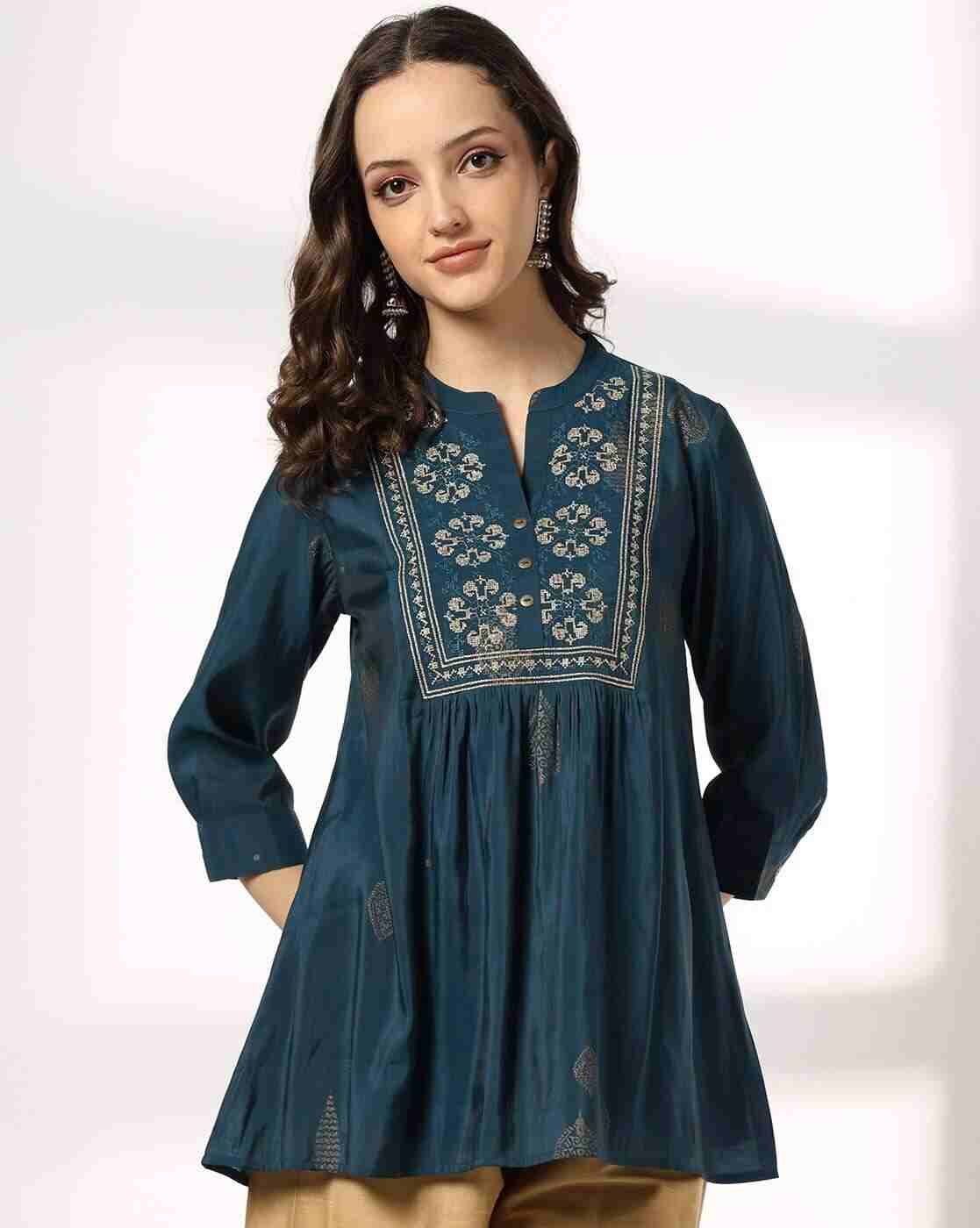 SIYAHI | Women Embroidered Relaxed Fit Tunic|0