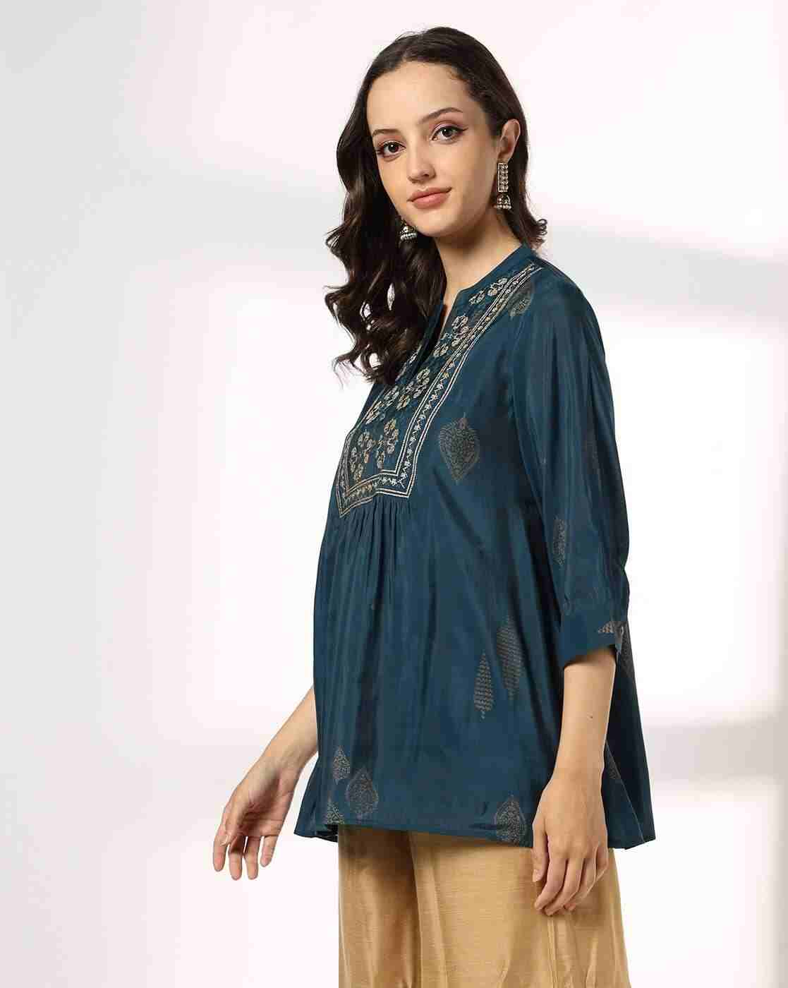 SIYAHI | Women Embroidered Relaxed Fit Tunic|1