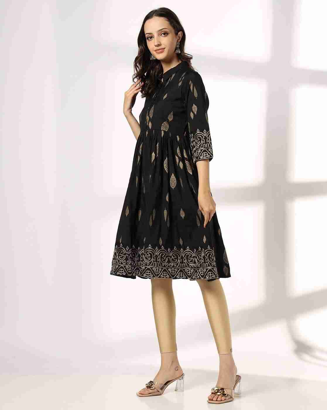 SIYAHI | Women Printed A-Line Dress with Insert Pocket|1