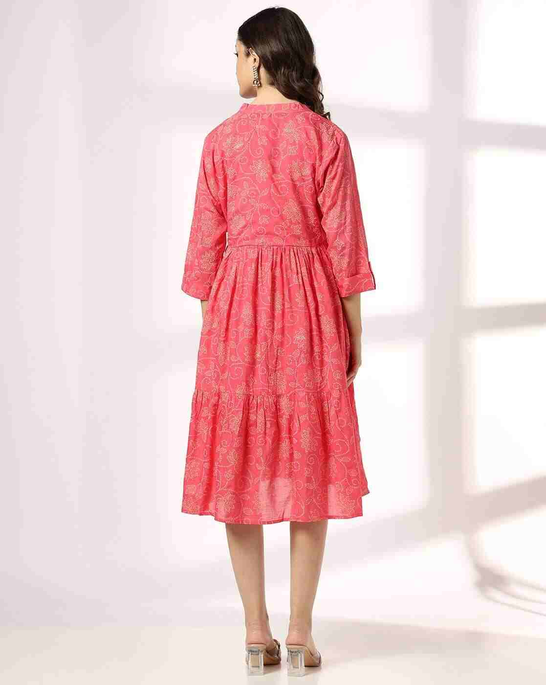 SIYAHI | Women Bandhani Print Tiered Dress with Insert Pocket|2