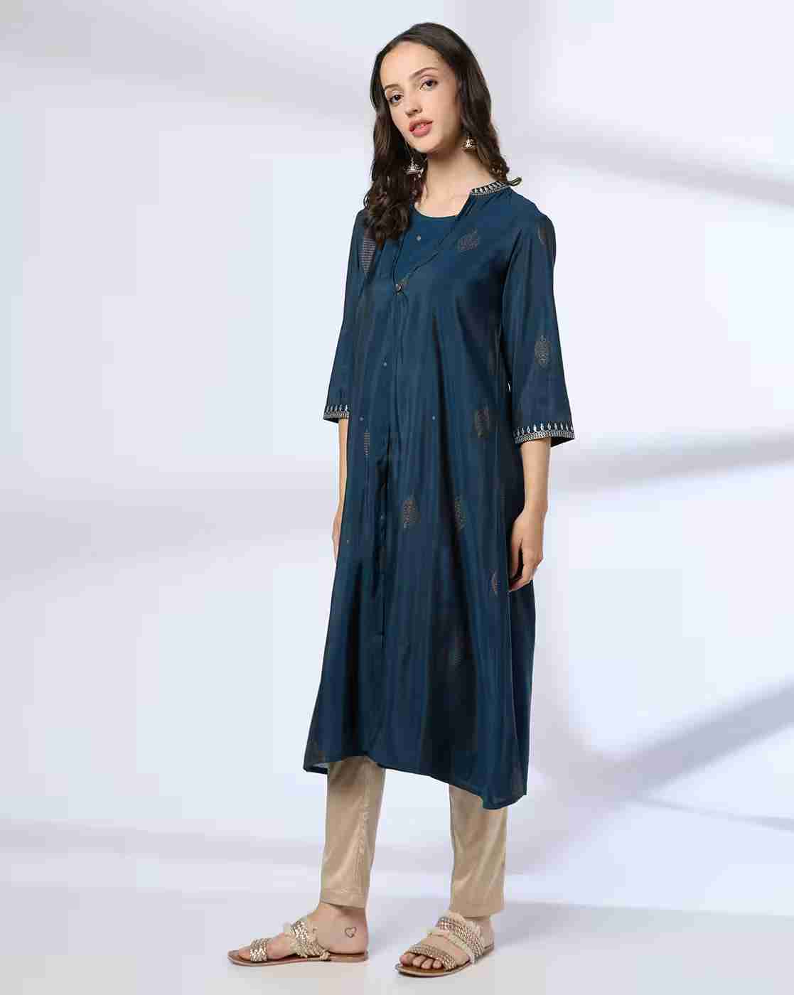 SIYAHI | Women Printed Layered A-Line Kurta
