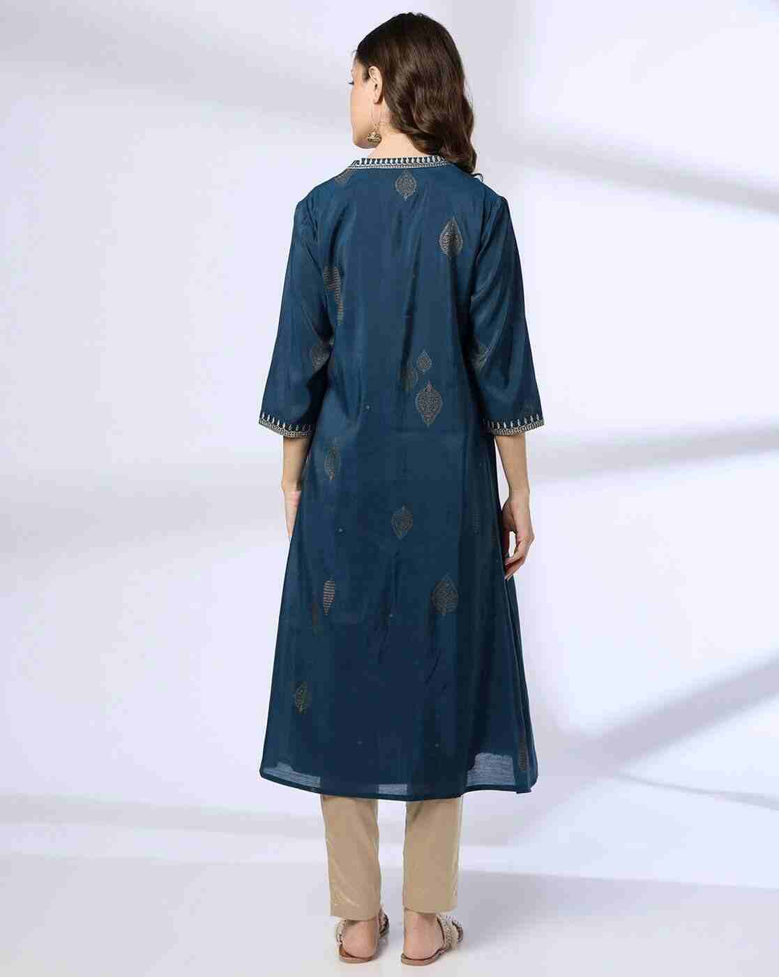 SIYAHI | Women Printed Layered A-Line Kurta|2