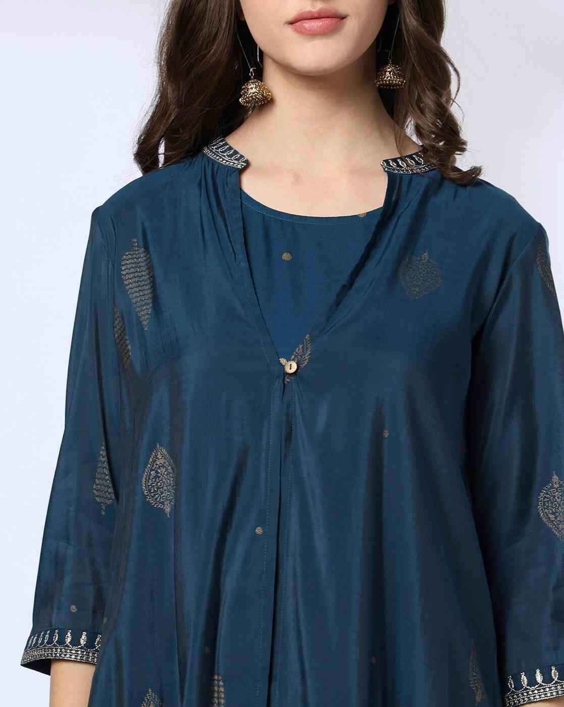SIYAHI | Women Printed Layered A-Line Kurta|4
