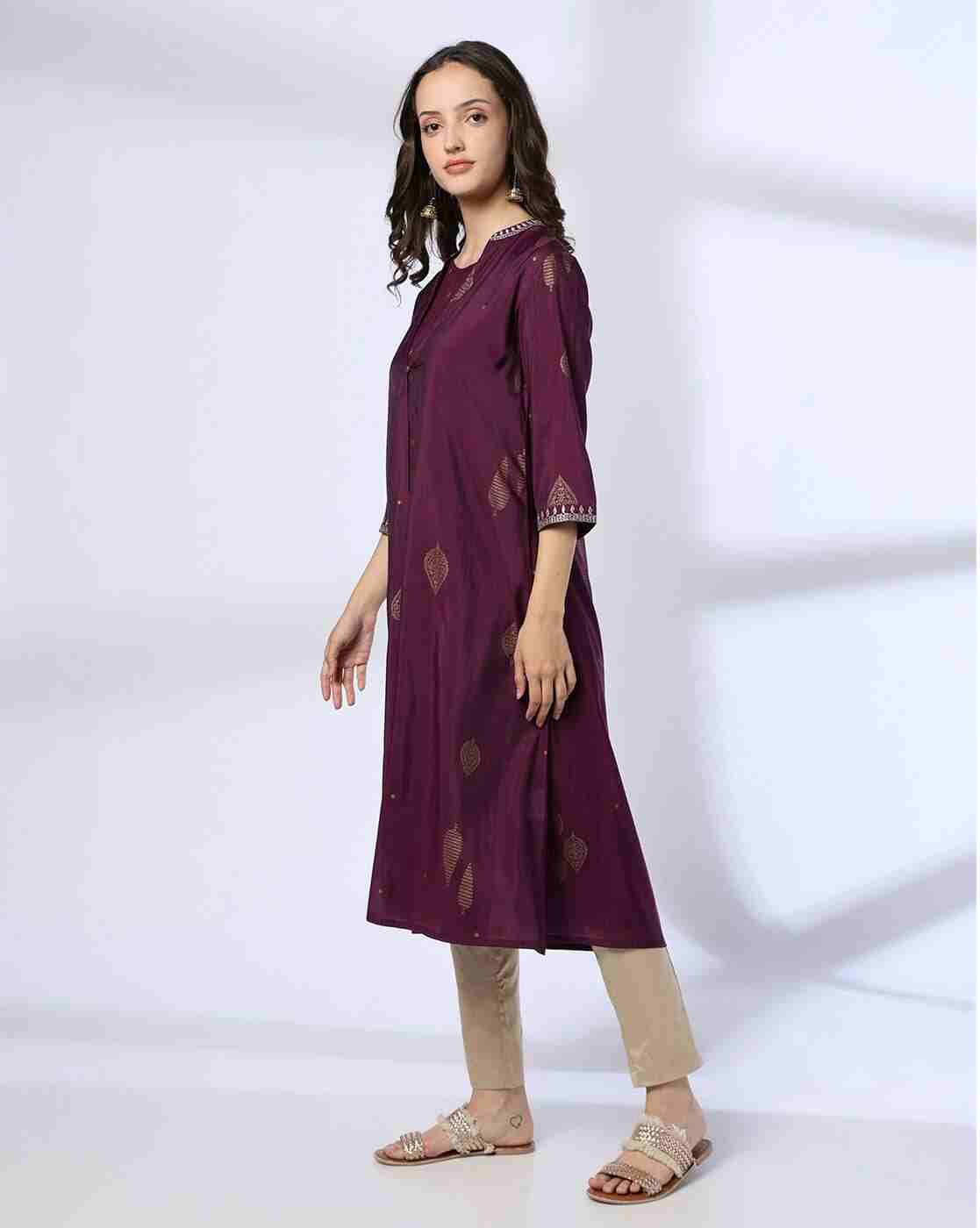 SIYAHI | Women Printed Layered A-Line Kurta|1