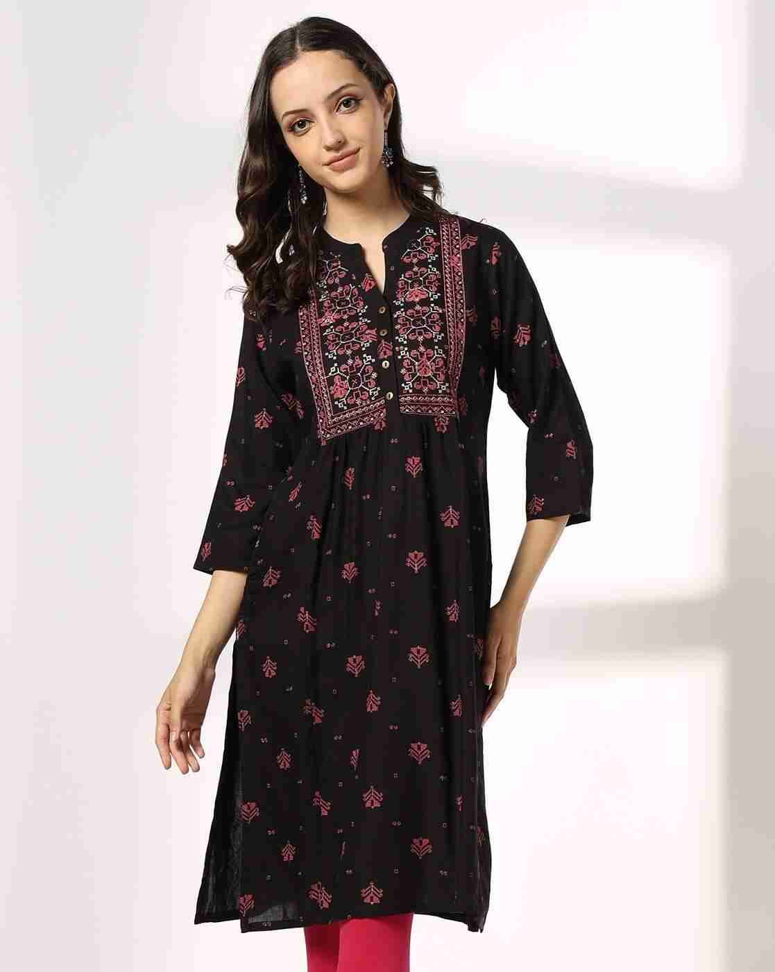 SIYAHI | Women Embroidered Straight Kurta|0