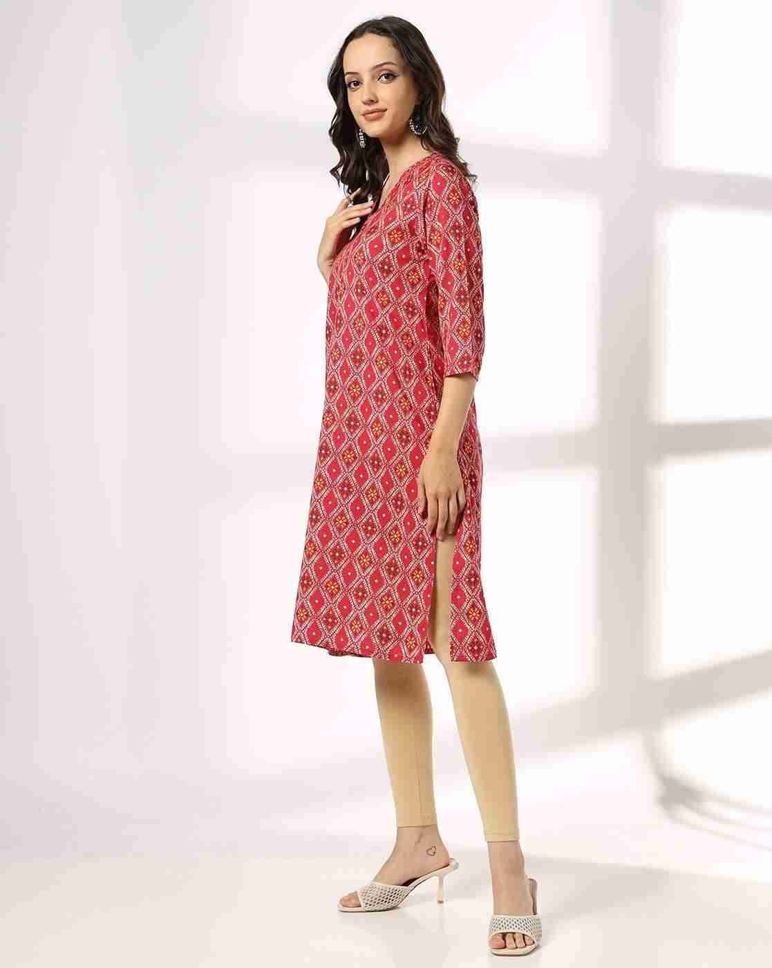 SIYAHI | Women Geometric Print Straight Kurta|1