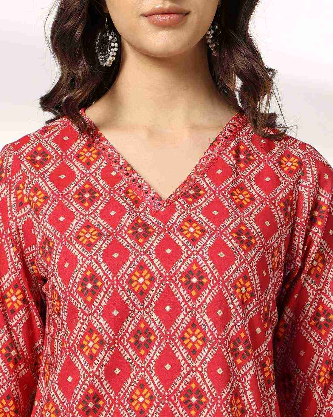 SIYAHI | Women Geometric Print Straight Kurta|4