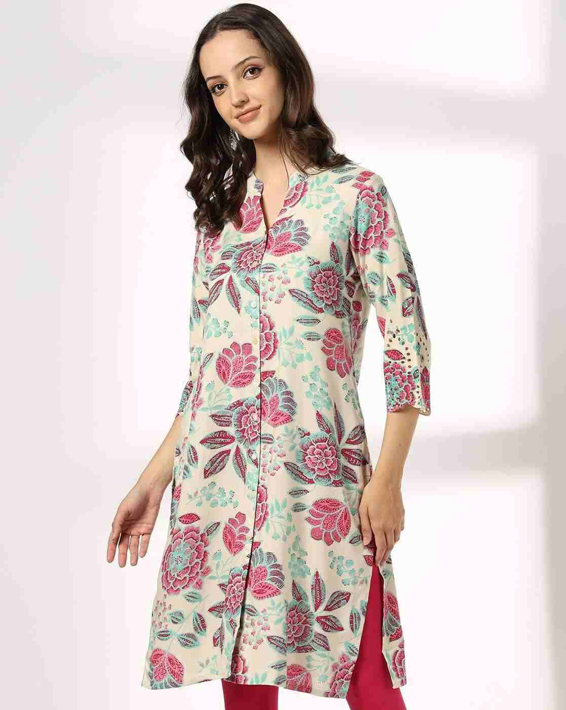 SIYAHI | Women Floral Print Straight Kurta|0