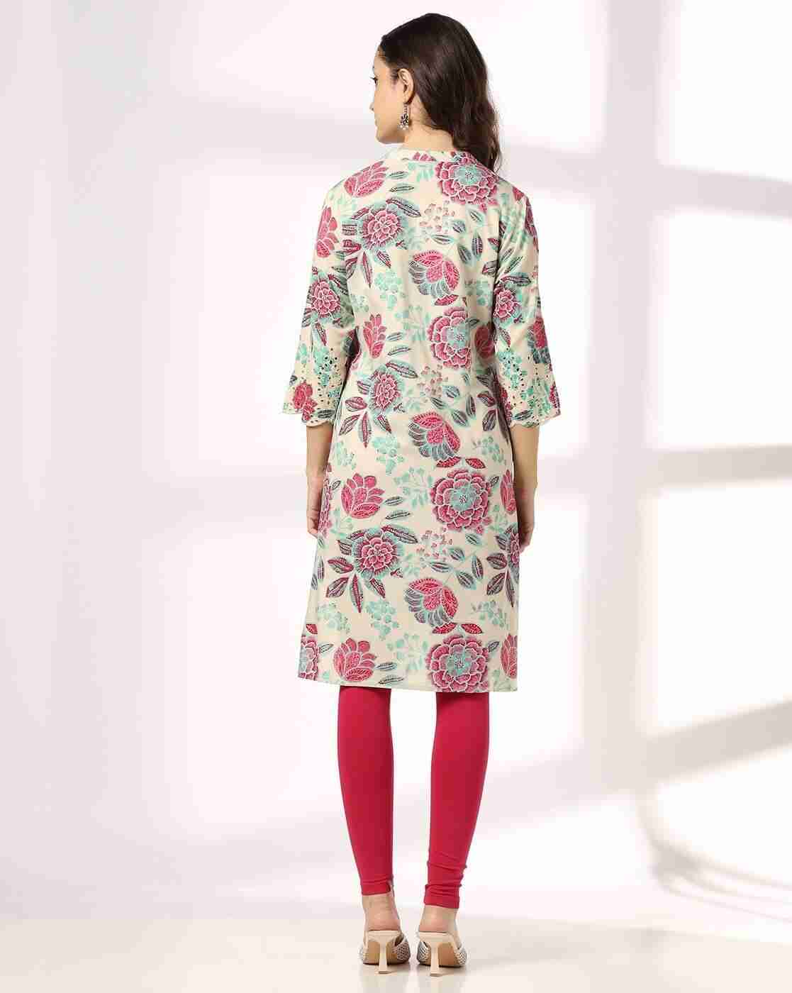 SIYAHI | Women Floral Print Straight Kurta|2