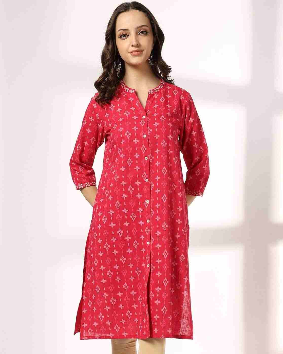 SIYAHI | Women Geometric Print Straight Kurta|0