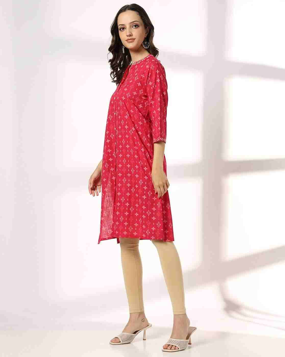 SIYAHI | Women Geometric Print Straight Kurta|1