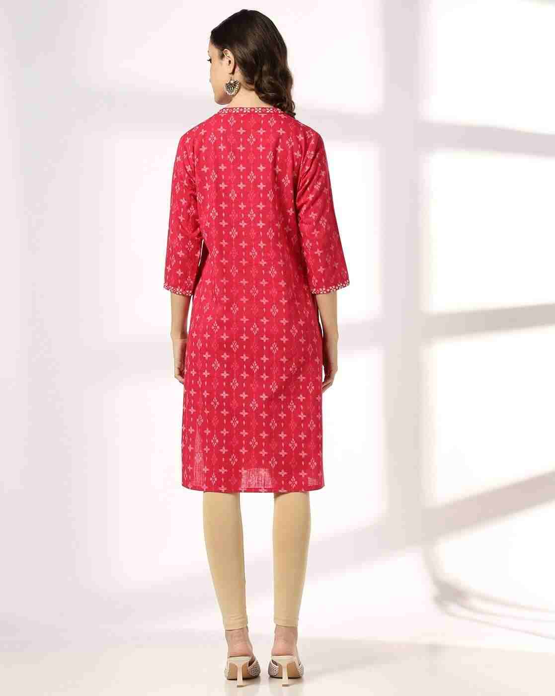 SIYAHI | Women Geometric Print Straight Kurta|2