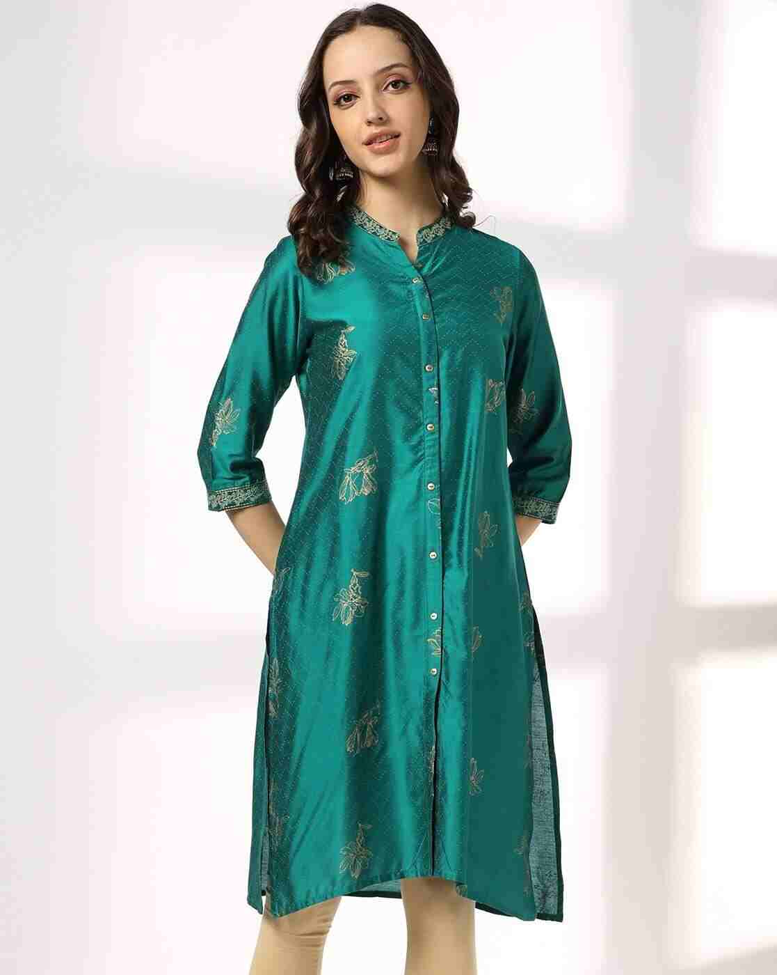 SIYAHI | Women Embroidered Straight Kurta with Insert Pocket|0