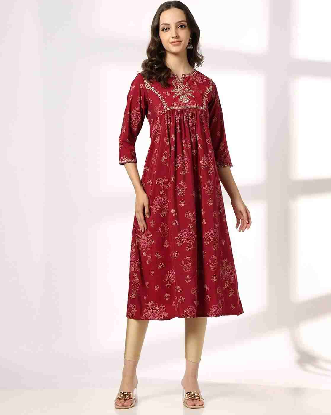 SIYAHI | Women Printed Flared Kurta with Insert Pocket|0