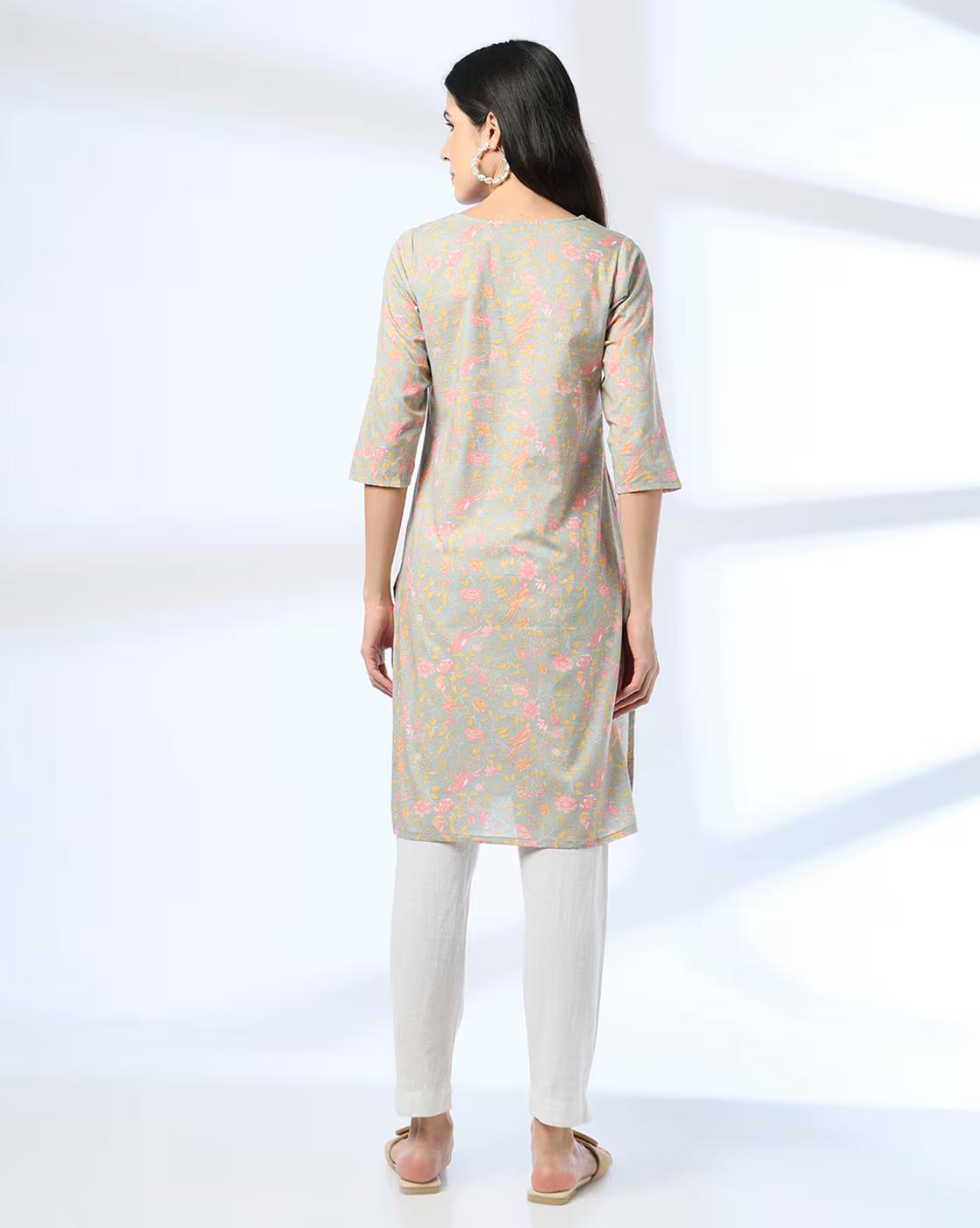 SIYAHI | Women Craft Inspired Chinkari Embroidered Straight Kurta|2
