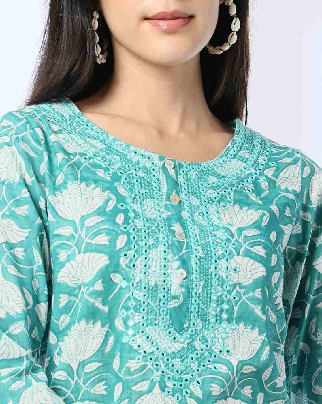 SIYAHI | Men Floral Print Straight Kurta|3