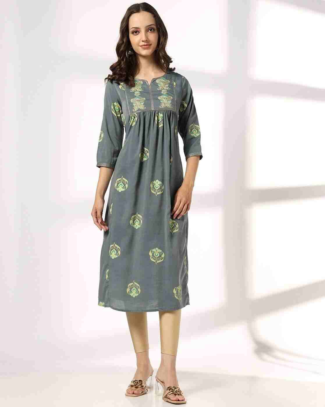 SIYAHI | Women Embroidered Flared Kurta with Insert Pocket|0