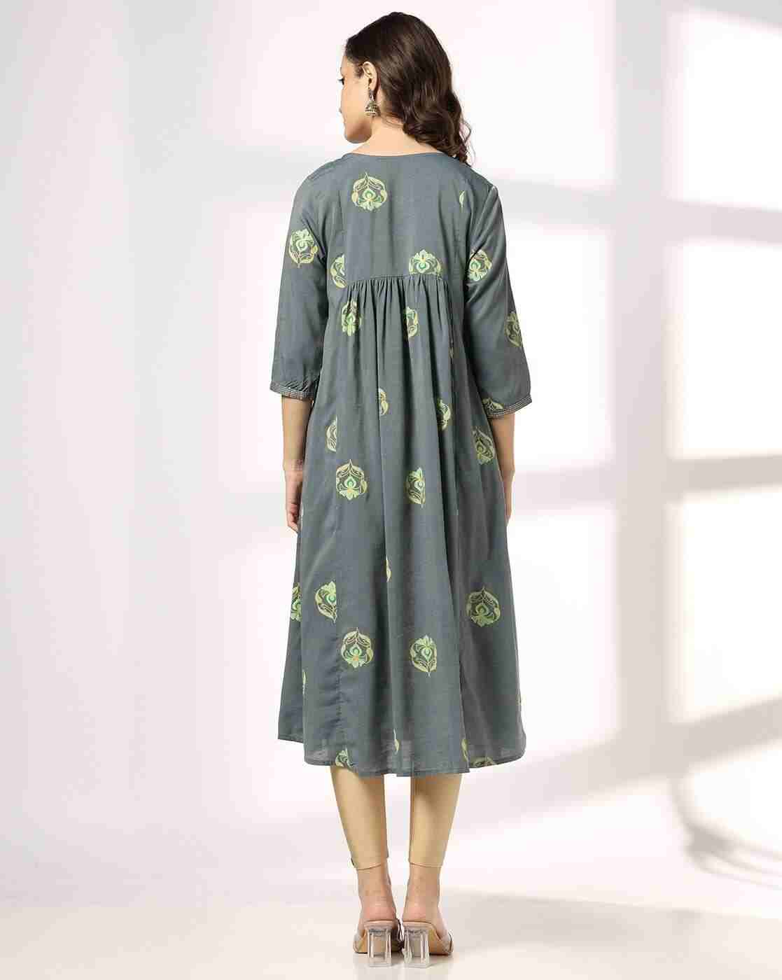 SIYAHI | Women Embroidered Flared Kurta with Insert Pocket|2