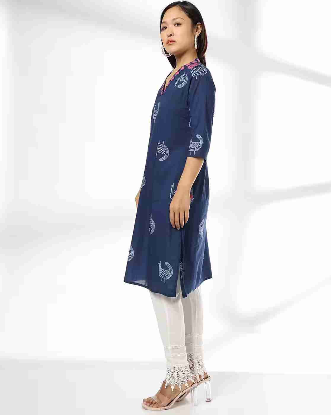 SIYAHI | Women Printed Straight Kurta|1