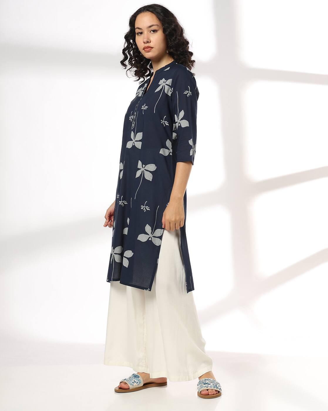 SIYAHI | Women Floral Print Straight Kurta|1