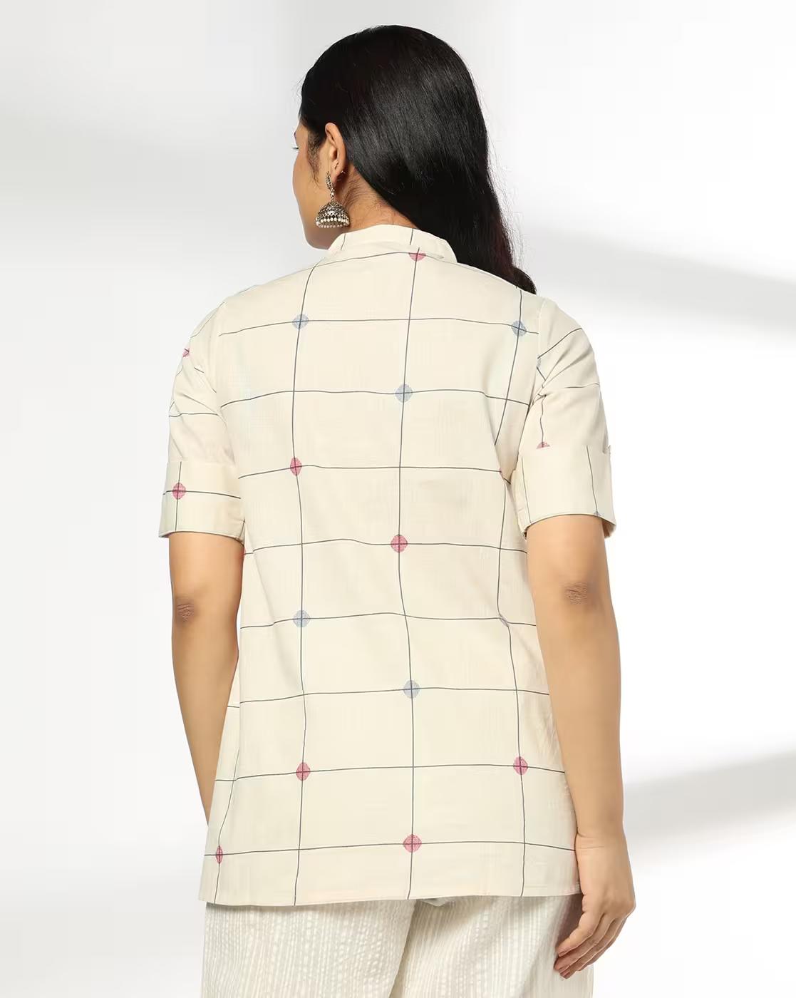 SIYAHI | Women Checked Flared Tunic|2