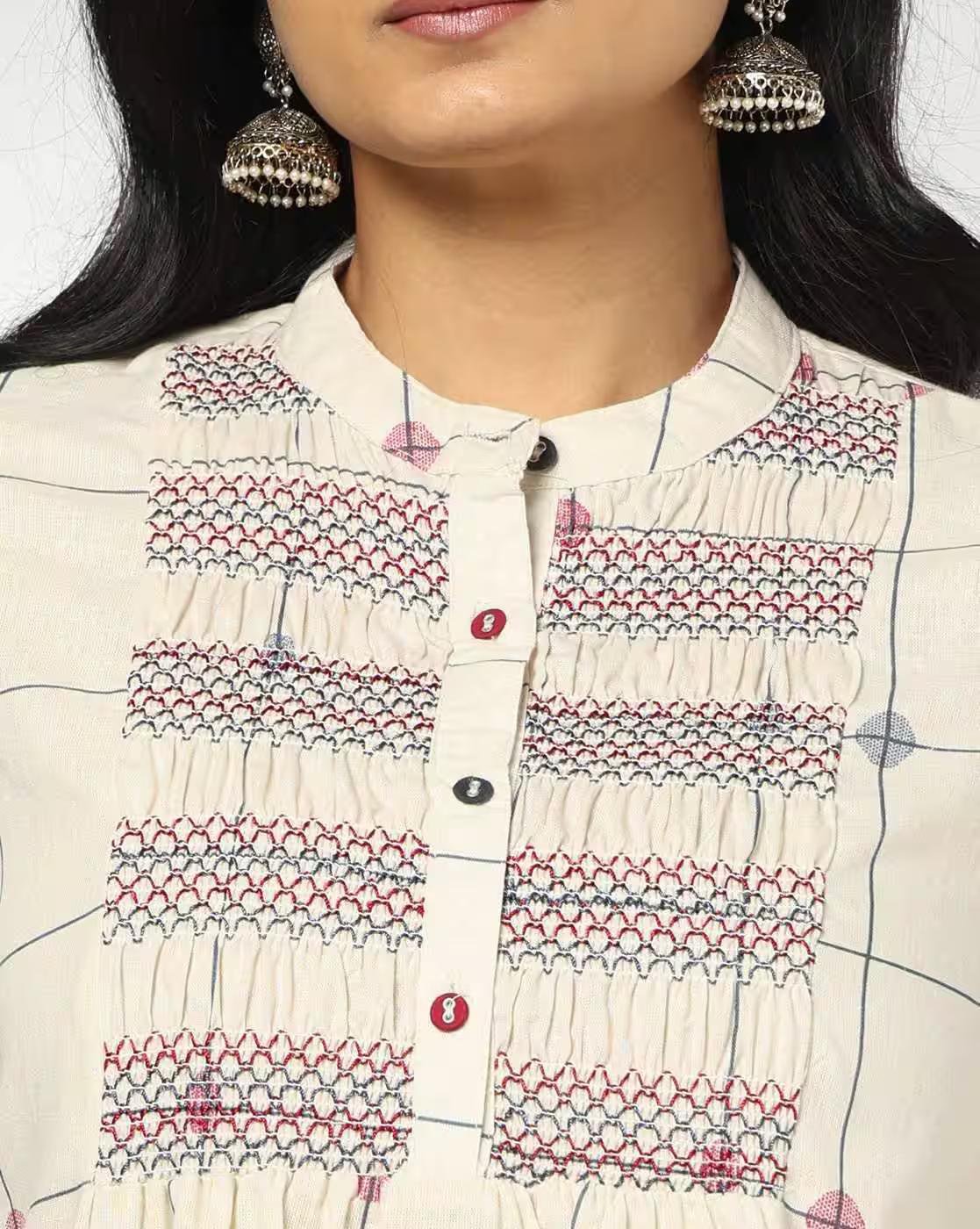 SIYAHI | Women Checked Flared Tunic|3