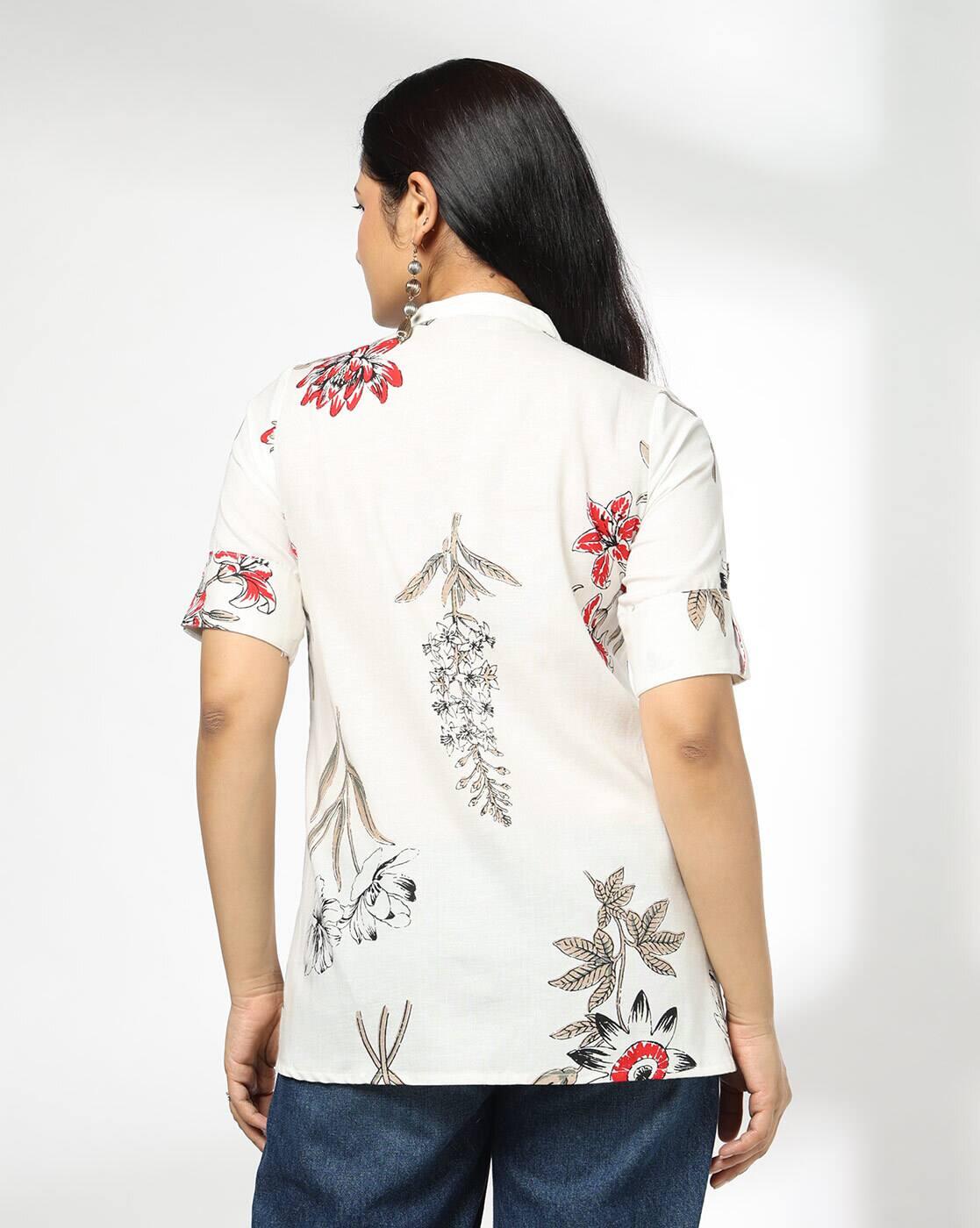 SIYAHI | Women Floral Print Smocked Yoke Tunic|2
