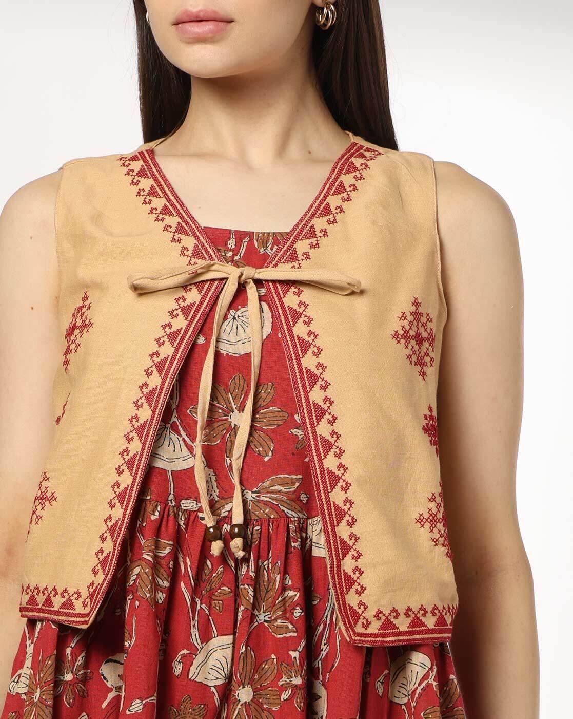 SIYAHI | Women Floral Print Fit & Flare Dress with Jacket|4