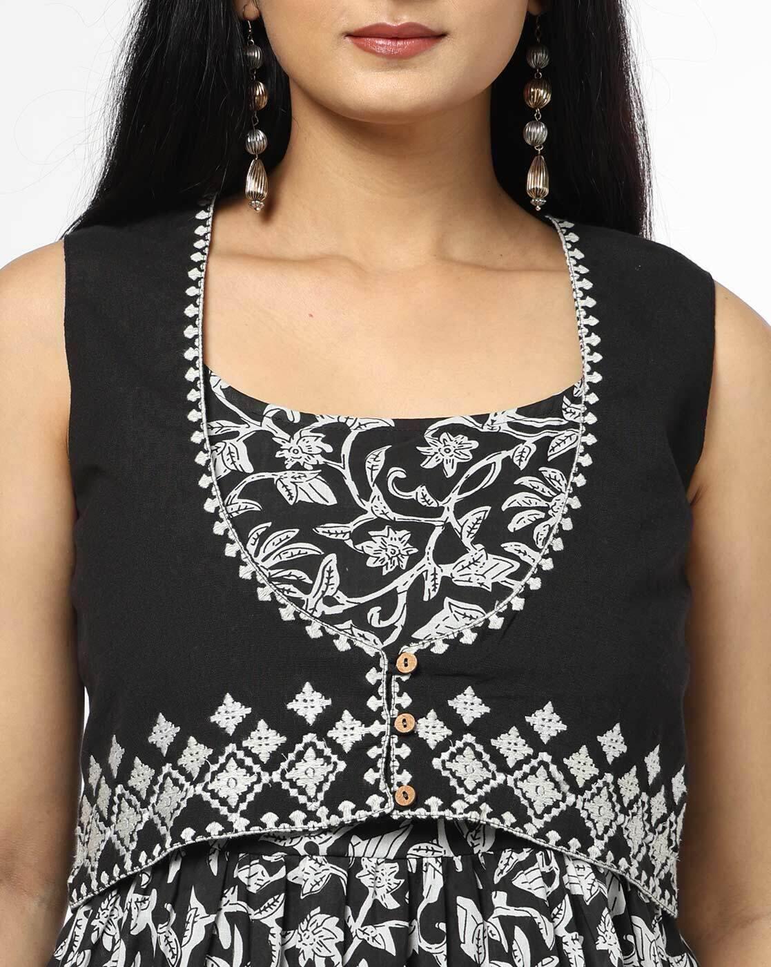 SIYAHI | Women Floral Print Tiered Dress with Jacket|4