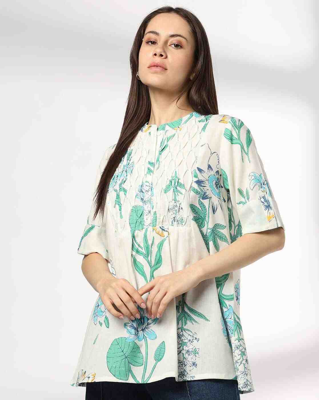 SIYAHI | Women Floral Print Relaxed Fit Tunic|0