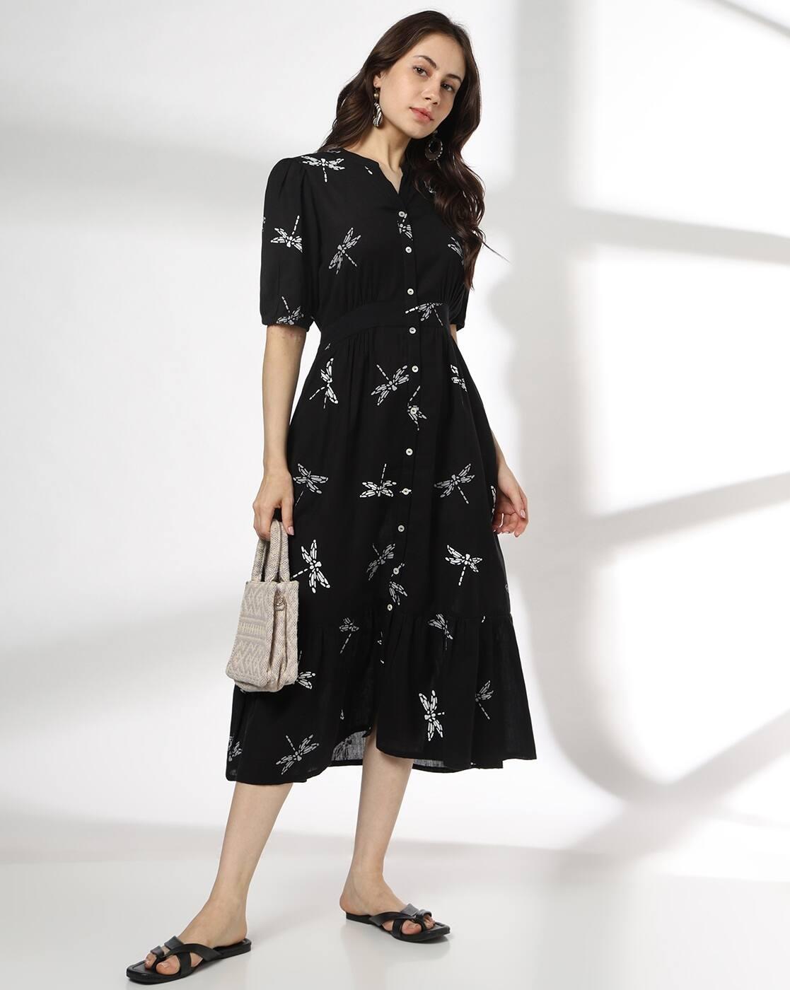 SIYAHI | Women Printed A-Line Dress|0