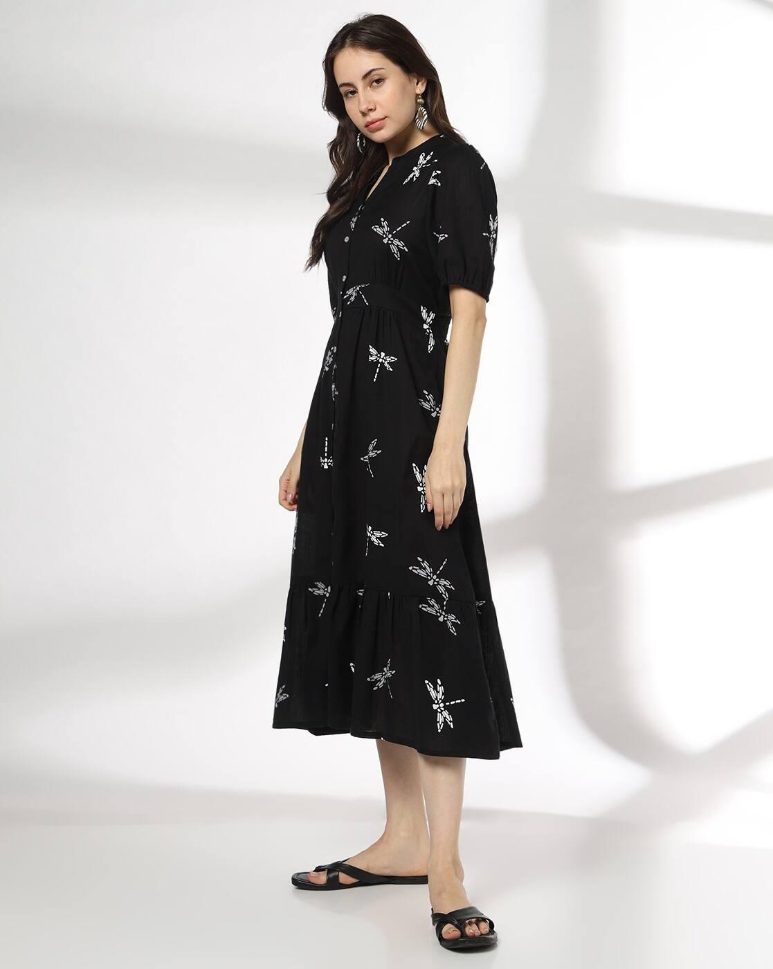 SIYAHI | Women Printed A-Line Dress|1