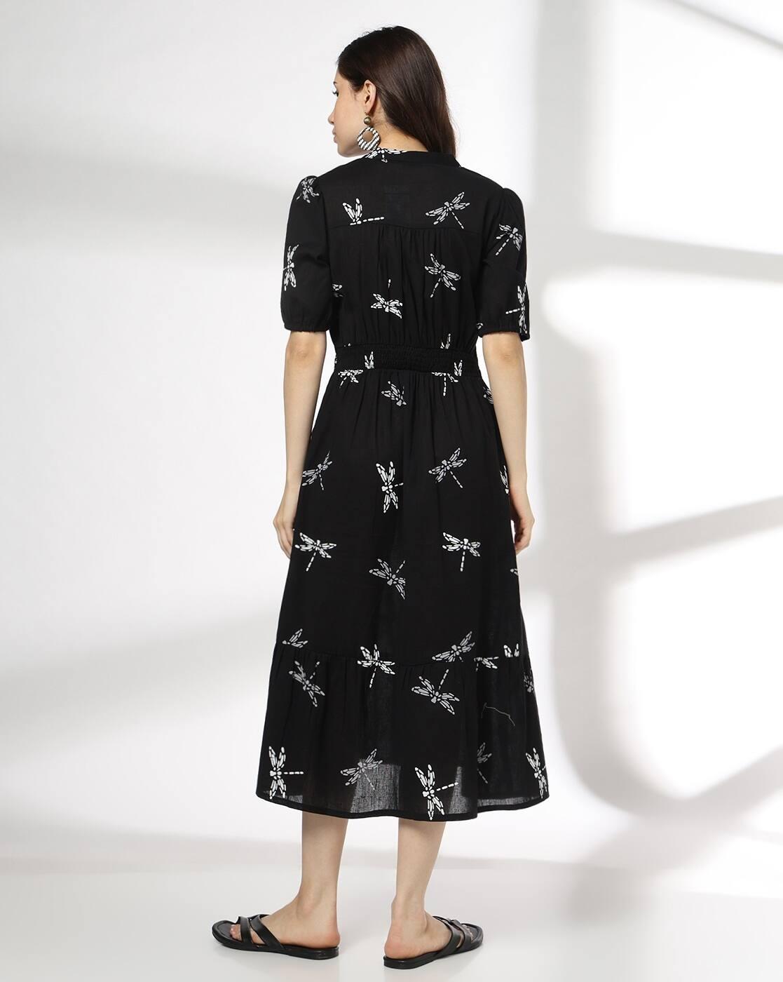 SIYAHI | Women Printed A-Line Dress|2