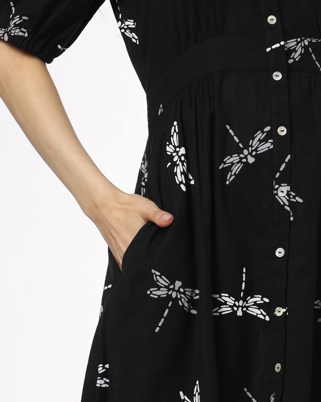 SIYAHI | Women Printed A-Line Dress|4