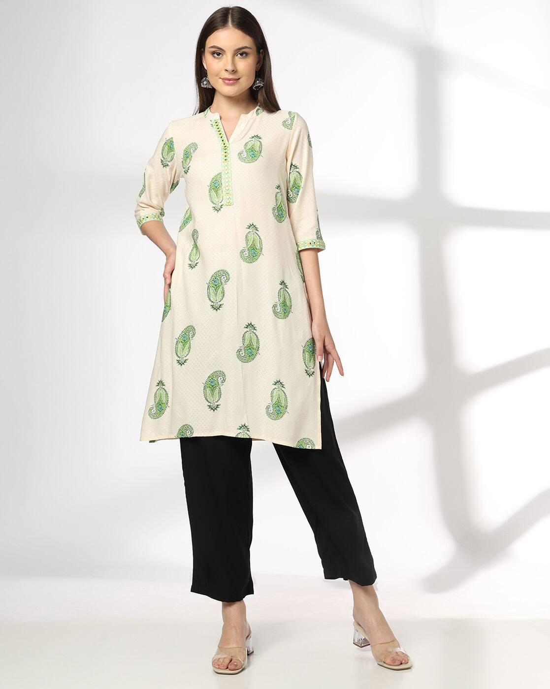 SIYAHI | Women Embroidered Straight Fit Kurta|0