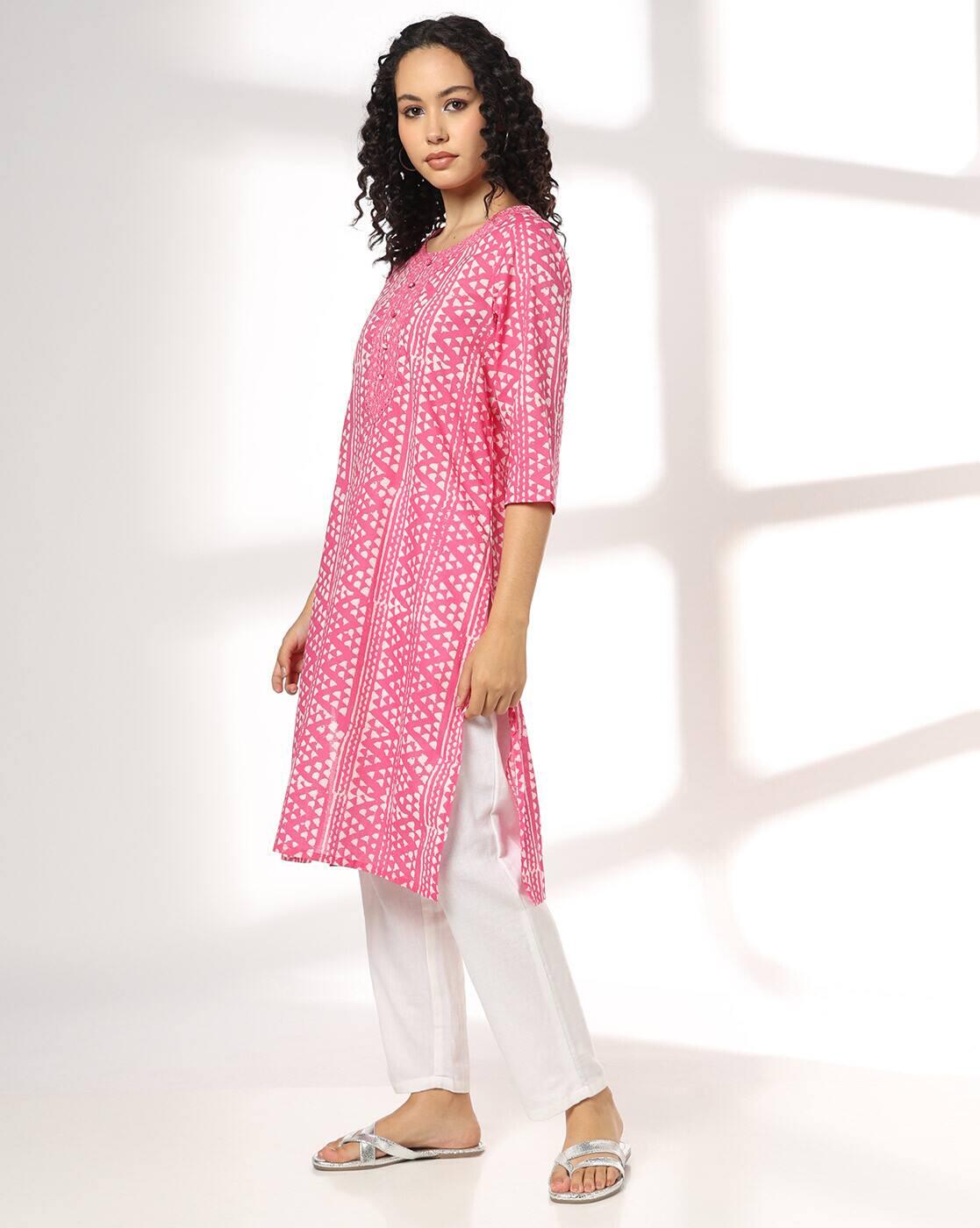SIYAHI | Women Mirror Embroidered Work Yoke Straight Kurta|1
