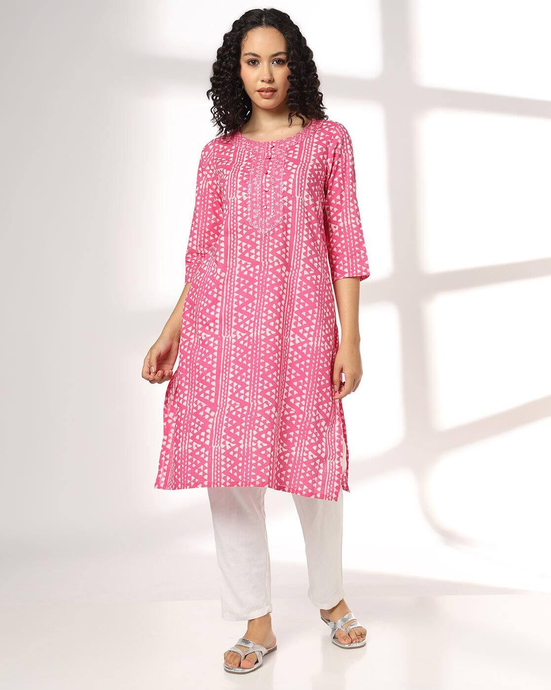 SIYAHI | Women Mirror Embroidered Work Yoke Straight Kurta|3
