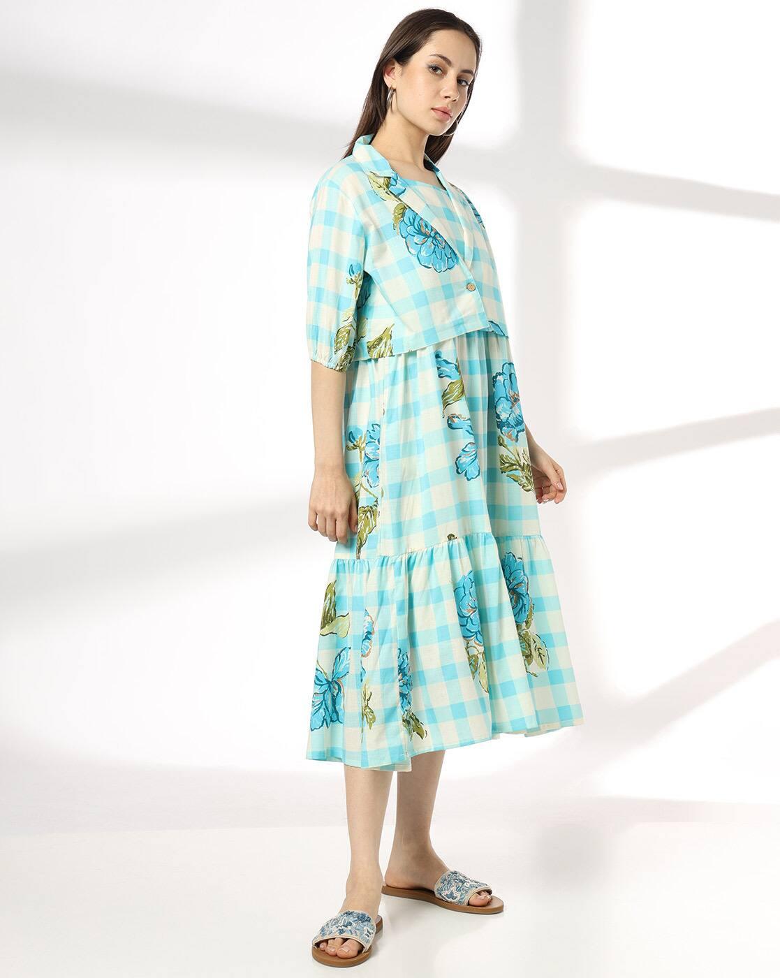 SIYAHI | Women Floral Print Strappy Dress with Jacket|1