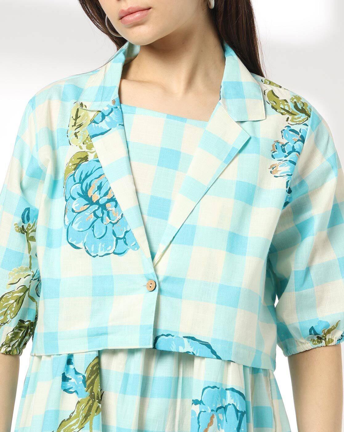SIYAHI | Women Floral Print Strappy Dress with Jacket|5