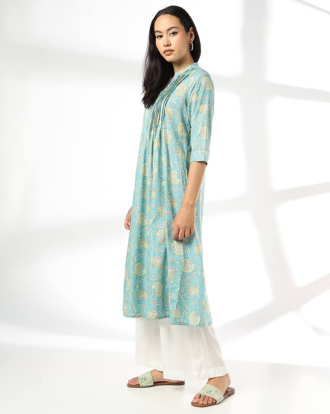 SIYAHI | Women Floral Print Flared Kurta with Pintuck|1
