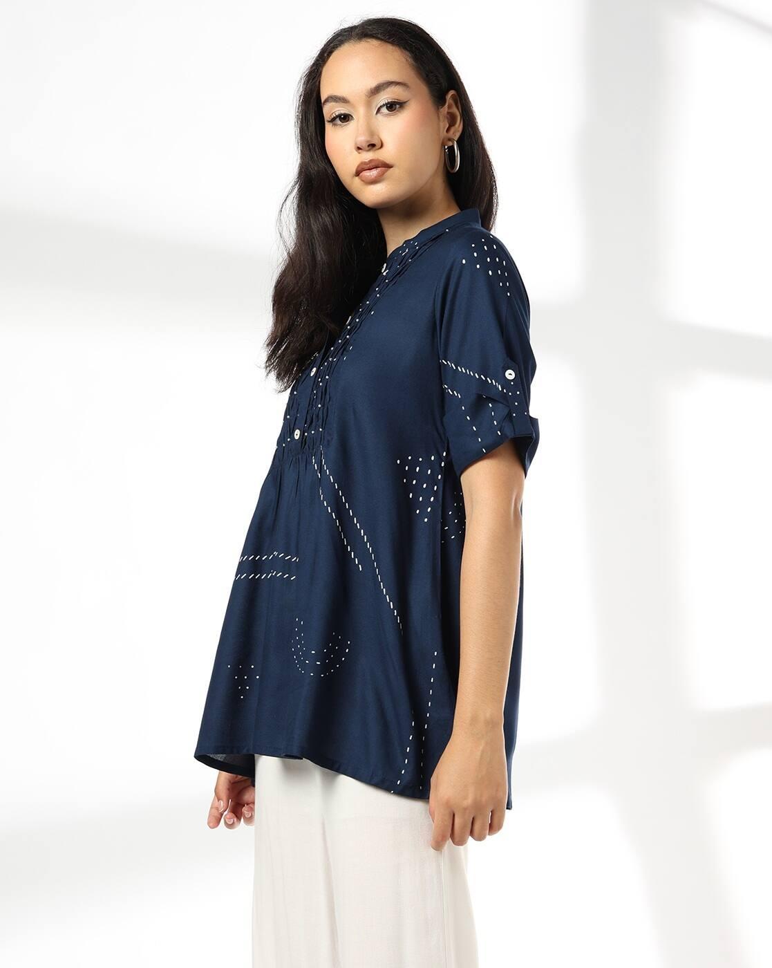 SIYAHI | Women All Over Print Tunics with Smocking|1