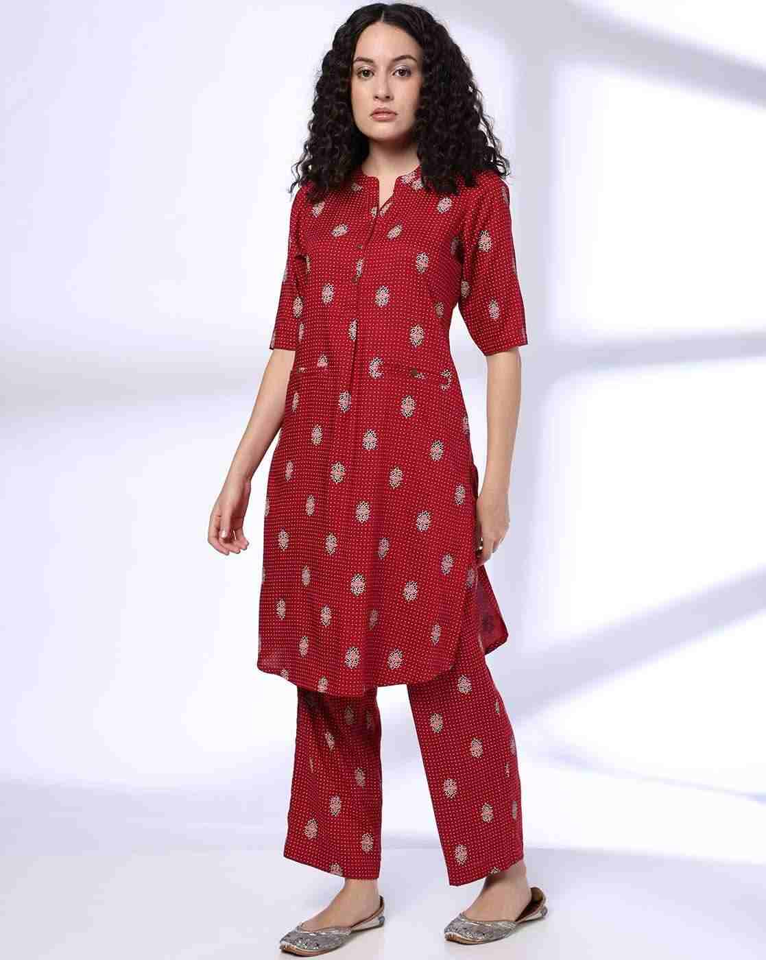 SIYAHI | Women Floral Print Straight Kurta & Pants Set|0