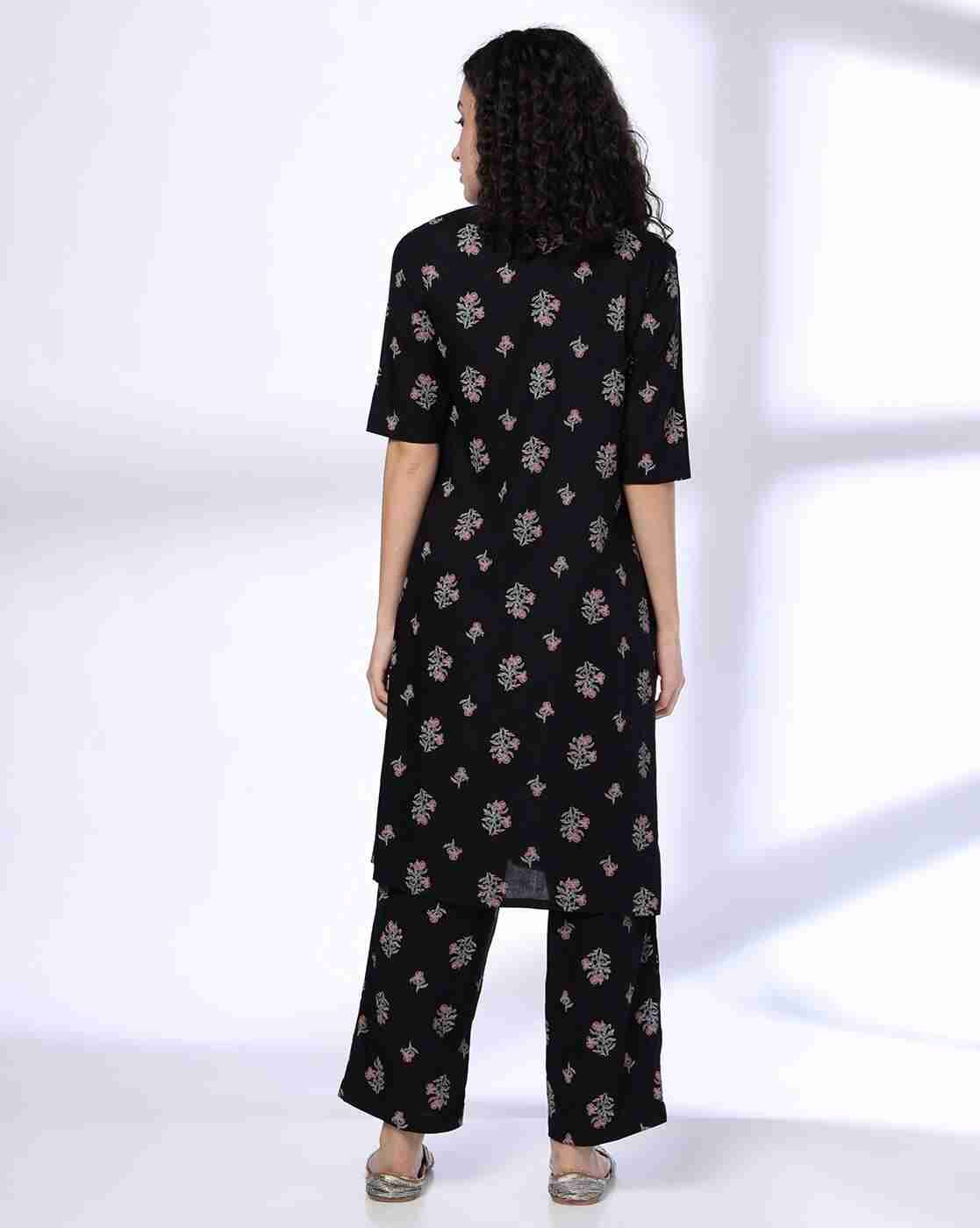 SIYAHI | Women Floral Print Straight Kurta & Pants Set|2