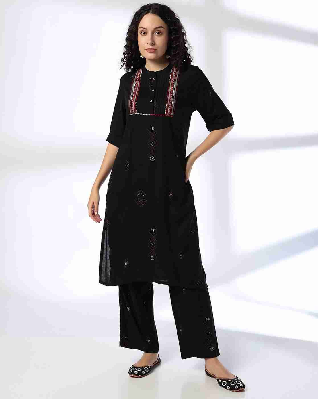 SIYAHI | Women Printed Straight Kurta with Pants|0