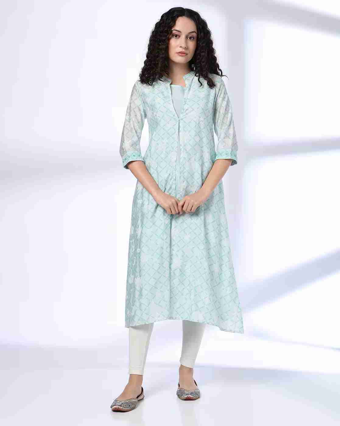 SIYAHI | Women Layered Kurta with Embroidered Cuffs|0
