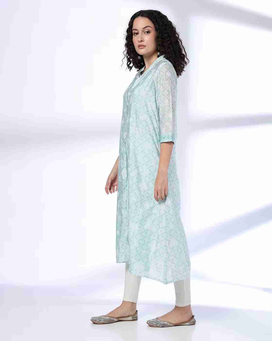 SIYAHI | Women Layered Kurta with Embroidered Cuffs|1
